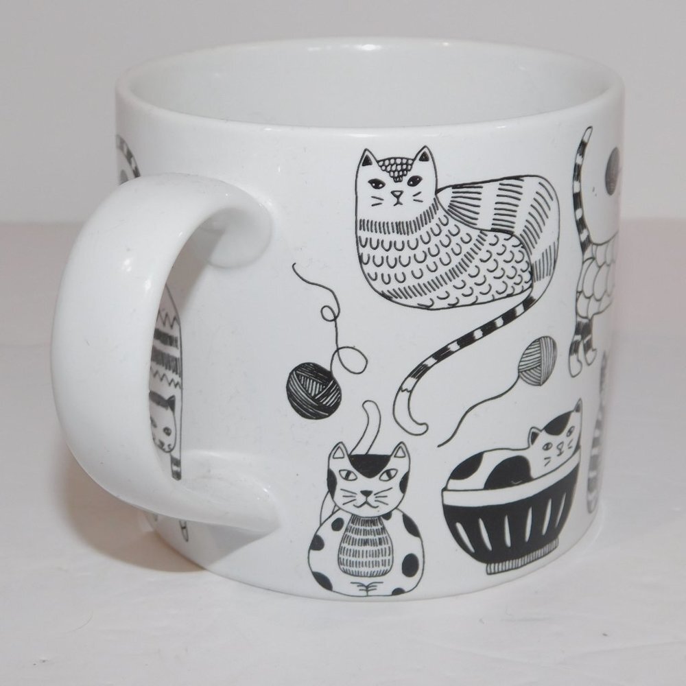PURR PARTY Cat Kitten Mug Now Design White Black Graphic 14 oz - Picture 5 of 10